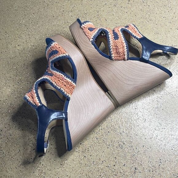 Lucky Brand RIVERR Crochet Boho Wedge Sandals 7 - Picture 5 of 15